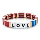 Bohemian Elastic Stretch Bangle Cuff Metal Bead Bracelet