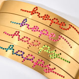 Colorful Boho Cuff Bracelet Stainless Steel Bangle
