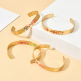 Colorful Boho Cuff Bracelet Stainless Steel Bangle