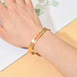 Colorful Boho Cuff Bracelet Stainless Steel Bangle