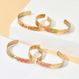 Colorful Boho Cuff Bracelet Stainless Steel Bangle