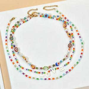 Colorfur Beadtales Liuli Glass Flower Loose Spacer Beads Necklaces