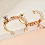 Boho Crystal Hand Cuff Evil Eye Bangle Bracelet