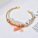 Boho Crystal Hand Cuff Evil Eye Bangle Bracelet