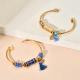 Boho Crystal Hand Cuff Evil Eye Bangle Bracelet
