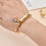 Boho Crystal Hand Cuff Evil Eye Bangle Bracelet