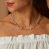 Boho Natural Pearls Necklace Seed Beads Chain Choker Jewelry
