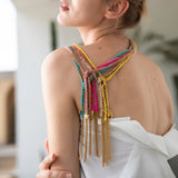 Boho Tassel Necklace Women Collier Statement Collar Bohemian Summer Jewelry