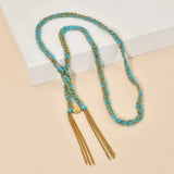 Boho Tassel Necklace Women Collier Statement Collar Bohemian Summer Jewelry