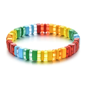 Boho Rainbow Tila Bead Bracelet Women Jewelry