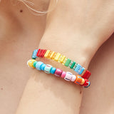 Boho Rainbow Tila Bead Bracelet Women Jewelry