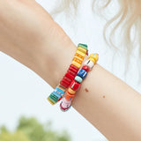 Boho Rainbow Tila Bead Bracelet Women Jewelry