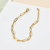 Boho Stainless Steel Chain Bracelet DIY Oval Chain Adjustable