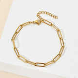 Boho Stainless Steel Chain Bracelet DIY Oval Chain Adjustable