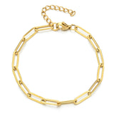 Boho Stainless Steel Chain Bracelet DIY Oval Chain Adjustable