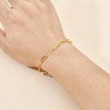 Boho Stainless Steel Chain Bracelet DIY Oval Chain Adjustable