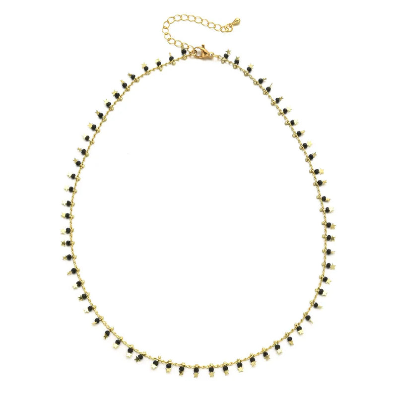 Boho Stars Crystal Chains Necklace Stainless Choker Bijoux Femme