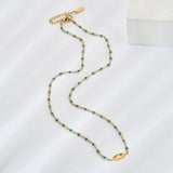 Boho Evil Eye Necklace for Women Girls Stainless Steel Clavicle Chain