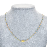 Boho Evil Eye Necklace for Women Girls Stainless Steel Clavicle Chain