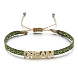 CZ LOVE Charm Bracelet Copper Initial Ribbon Chain Women Jewelry