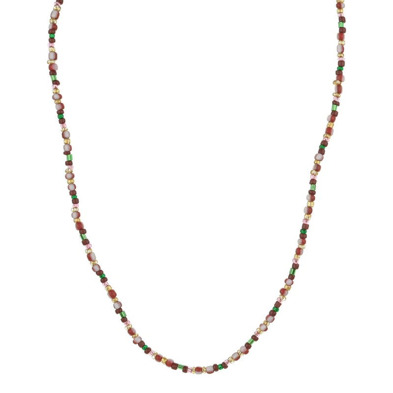 Colorful Rice Beads Strand Necklaces Love Red Glass Bead Choker