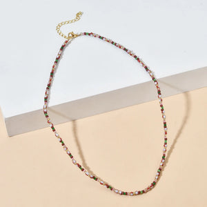 Colorful Rice Beads Strand Necklaces Love Red Glass Bead Choker