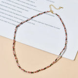 Colorful Rice Beads Strand Necklaces Love Red Glass Bead Choker