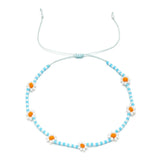 Bohemian Daisy Flower Beaded Bracelet Colorful Stretch Bangle