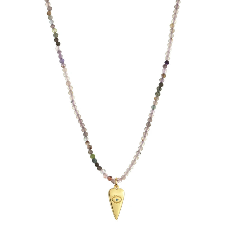 Lapis Lazuli Quartz Pendant Choker Necklace for Girls