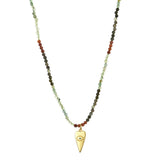 Lapis Lazuli Quartz Pendant Choker Necklace for Girls