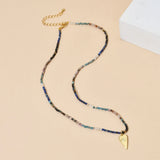 Lapis Lazuli Quartz Pendant Choker Necklace for Girls