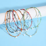 Stainless Steel Seed Beads Initial Chokers Shell Letter Pendant Name Necklace