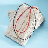 Stainless Steel Seed Beads Initial Chokers Shell Letter Pendant Name Necklace