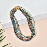 Crystal Tube Beads Necklace Natural Stone Choker Chain Jewelry