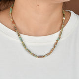 Crystal Tube Beads Necklace Natural Stone Choker Chain Jewelry