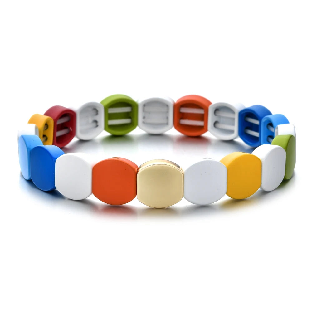 Colorful Enamel Beads Bracelet Y2K Bangle