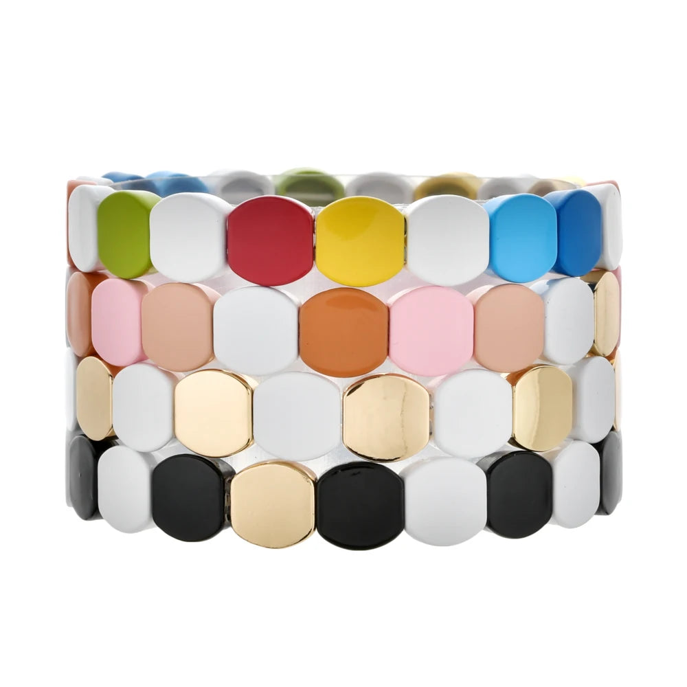 Colorful Enamel Beads Bracelet Y2K Bangle