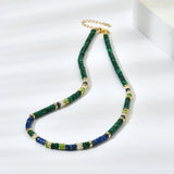 Vintage Collar Choker Necklace Ethnic Party Jewelry Natural Stone Beaded