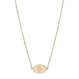 Pink Peach Heart Pendant Necklace for Women