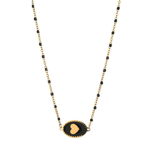 Pink Peach Heart Pendant Necklace for Women