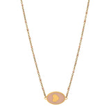 Pink Peach Heart Pendant Necklace for Women