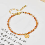 Pink Quartz Charm Bracelet for Women Crystal Beads Jewelry