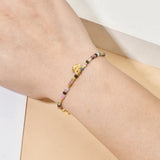 Pink Quartz Charm Bracelet for Women Crystal Beads Jewelry