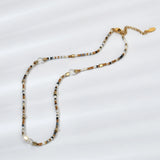 Brown Beads Short Necklace Crystal Stone Choker Necklaces Bijoux Ladies Jewelry