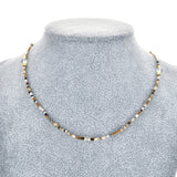 Brown Beads Short Necklace Crystal Stone Choker Necklaces Bijoux Ladies Jewelry
