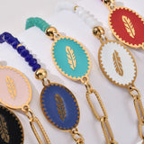 Vintage Feather Bracelet Women's Charms Jewelry Stainless Steel