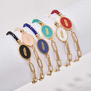 Vintage Feather Bracelet Women's Charms Jewelry Stainless Steel