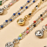 Stainless Steel Crystal Zirconia Clavicle Chain Necklace