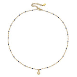 Stainless Steel Crystal Zirconia Clavicle Chain Necklace