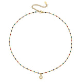 Stainless Steel Crystal Zirconia Clavicle Chain Necklace